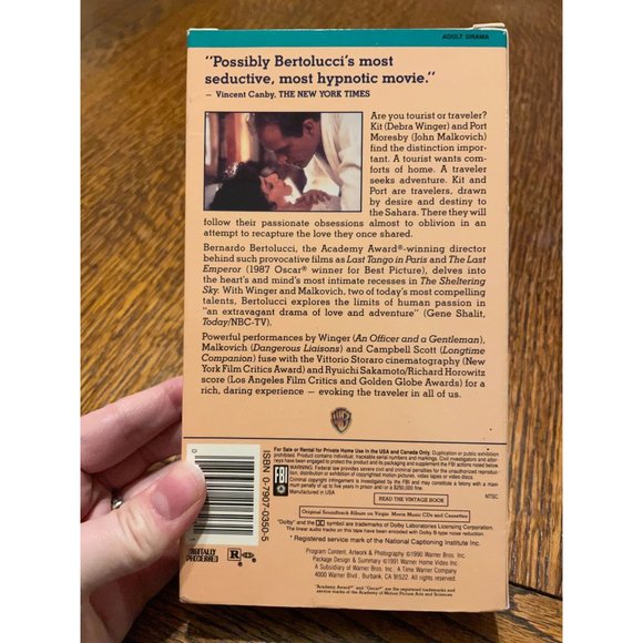 The Sheltering Sky VHS, Debra Winger and John Malkovich - Picture 2 of 4